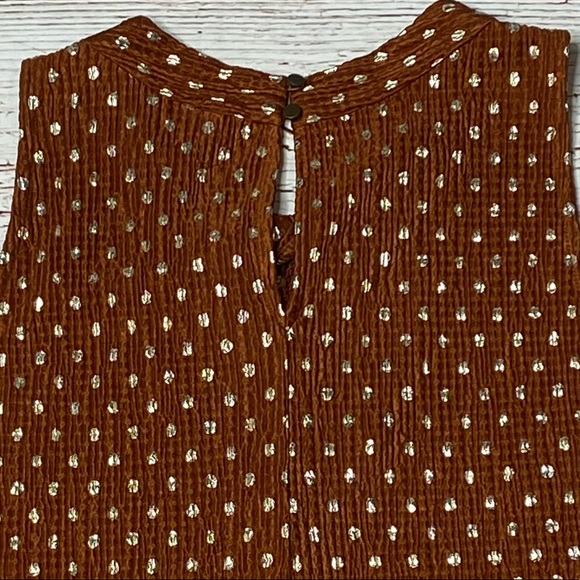 NWT Anthropologie Lennox Halter Top Copper and Gold Polka Dot Sz S - Picture 14 of 16